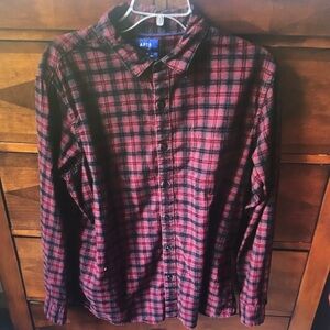 APT. 9 Men's Red Plaid Button-Up Shirt